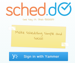 Sign-in with Yammer button.